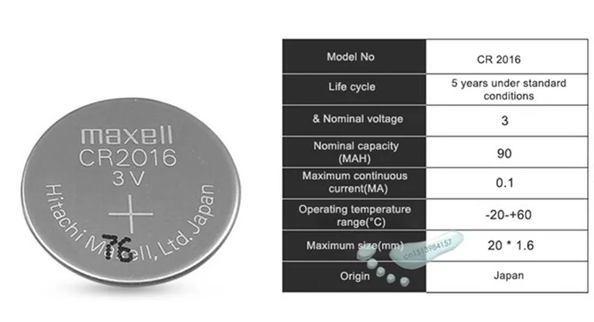 15 шт. maxell оригинальная Совершенно новая Батарея cr2016 3 в Кнопочная батарея