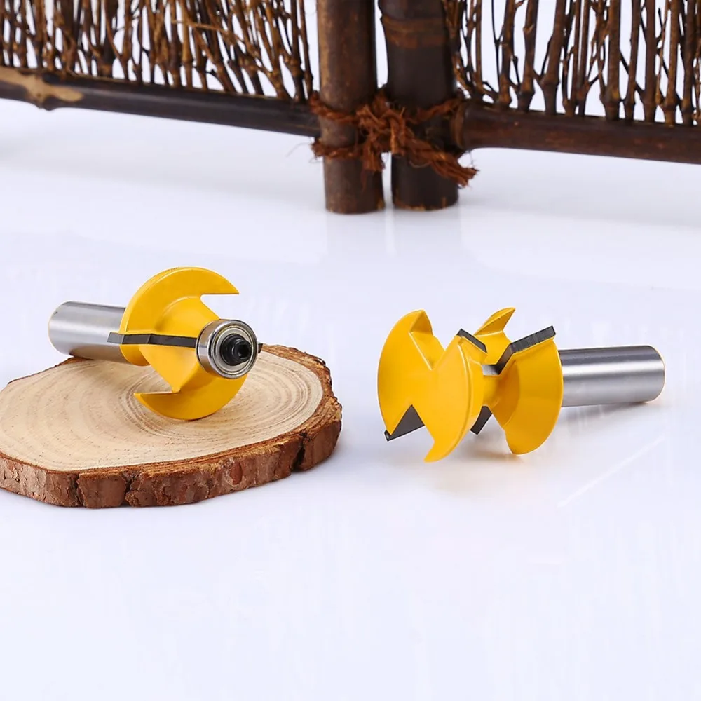 Buy 2 pcs/set Mortise Cutter Carbide Router Bit 1/2