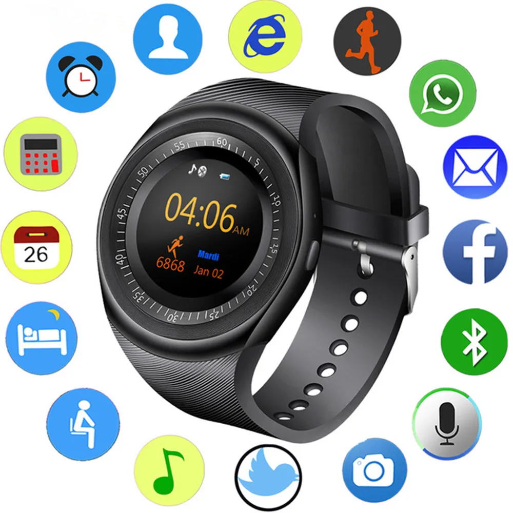 Bluetooth Смарт часы Relogio Android SmartWatch телефонный звонок GSM Sim Удаленная камера