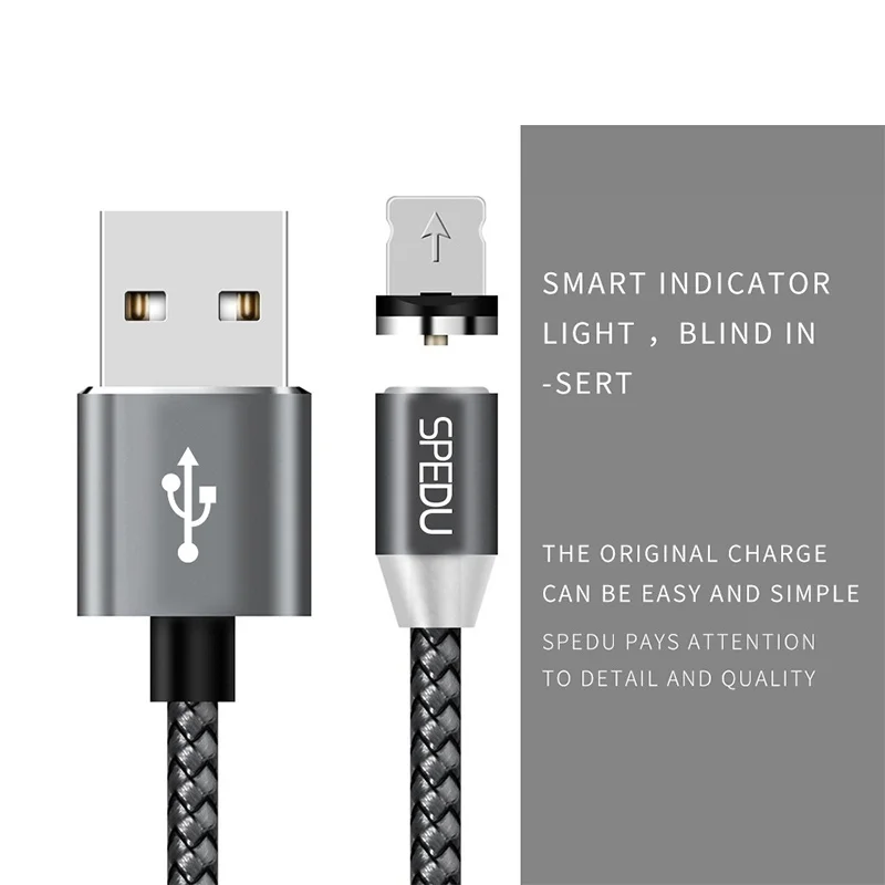 быстрая зарядка SPEDU 3in1 магнитная магнитный кабель USB для IPhone X 7 8 плюс Samsung Galaxy S8