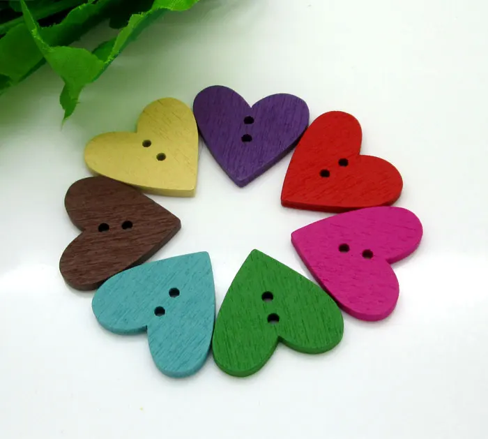 

50Pcs Mixed Wood Heart Sewing Buttons For Kids Clothes Scrapbooking Decorative Botones Handicraft DIY Accessories10