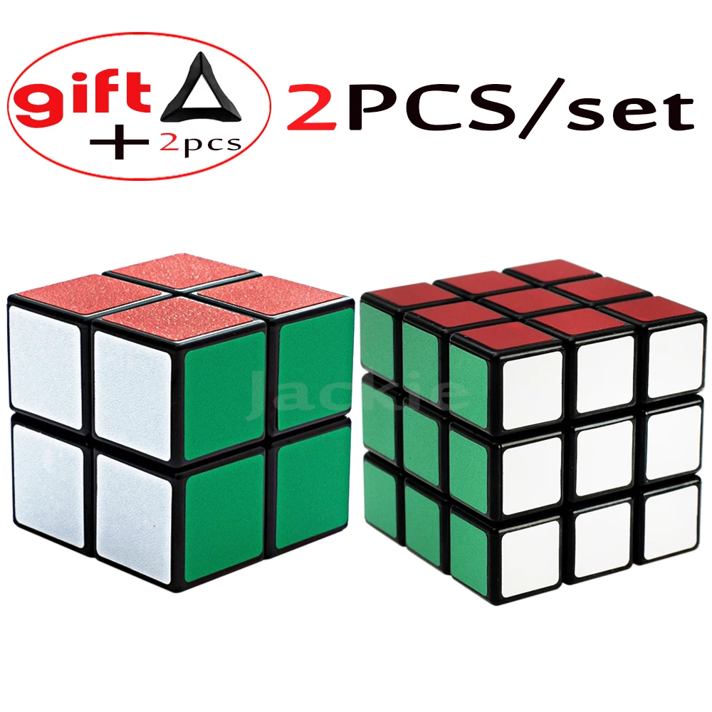 

2PCS/set 2 3 Layers ShengShou's Puzzle Magic Cubes 3*3 on 2*2 Professional Cube 3x3x3 2x2x2 2 Stands as Gift