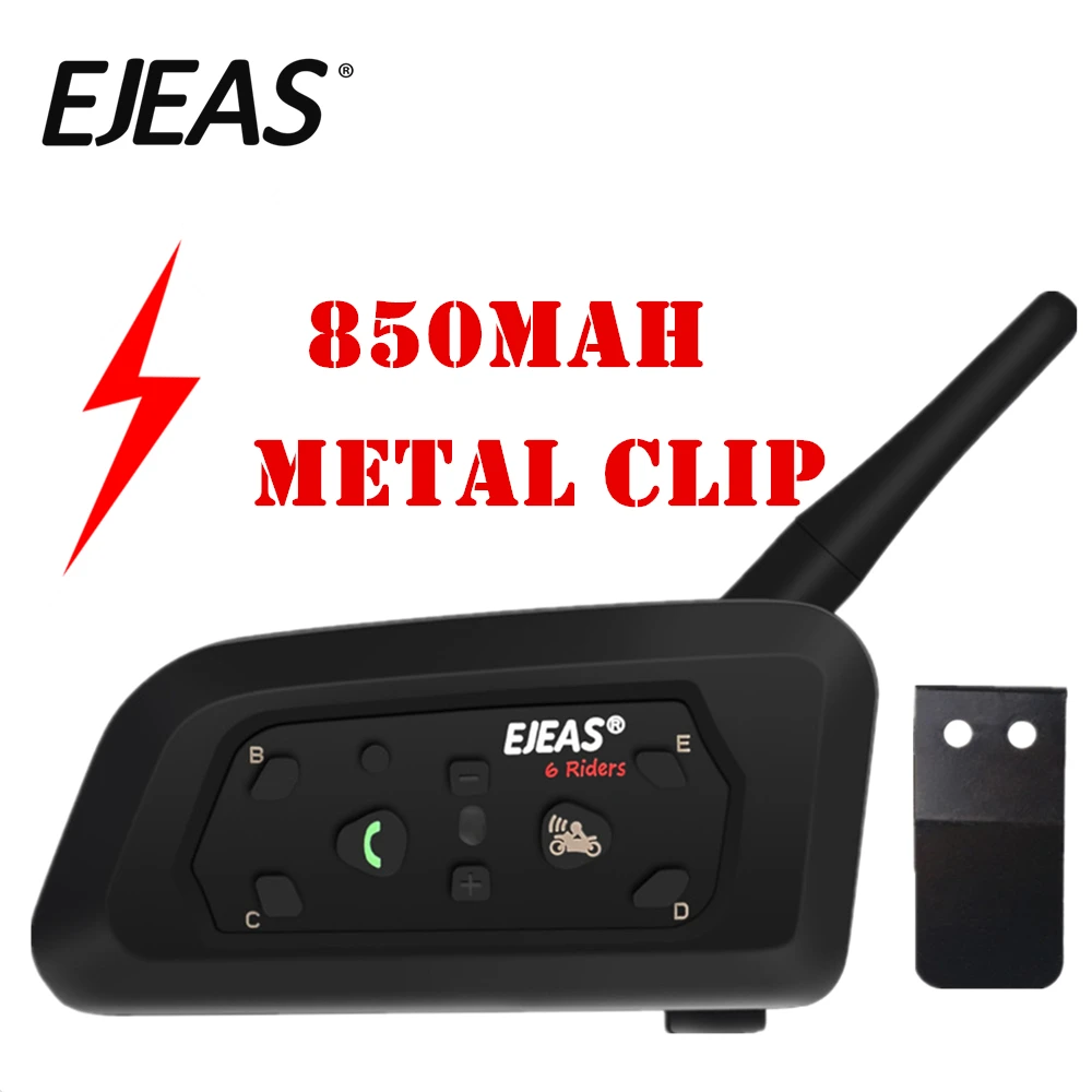 EJEAS V6 Pro шлем для домофона Bluetooth гарнитура 850 мАч Intercomunicador микрофон металлический