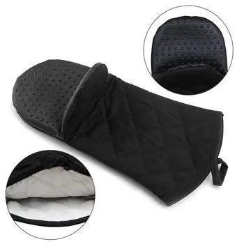 

Heat Resistant Silicone Heat Insulation Oven Gloves High Temperature Thickening Anti-Scalding Anti-Skid Microwave Gloves Black