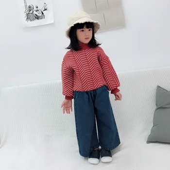 

Autumn Girls Sweater Winter Kids Knitted Turtleneck Sweaters Casual Kids Striped Pullover Cardigan Tops For 2 3 4 5 6 7 8 Yrs