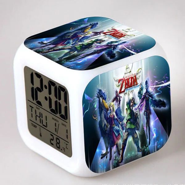 Легенда о Zelda Световой будильник часы Пластик игрушки для детей светодиодный цифровой будильник Reloj Despertador Infantil - Цвет: Фиолетовый