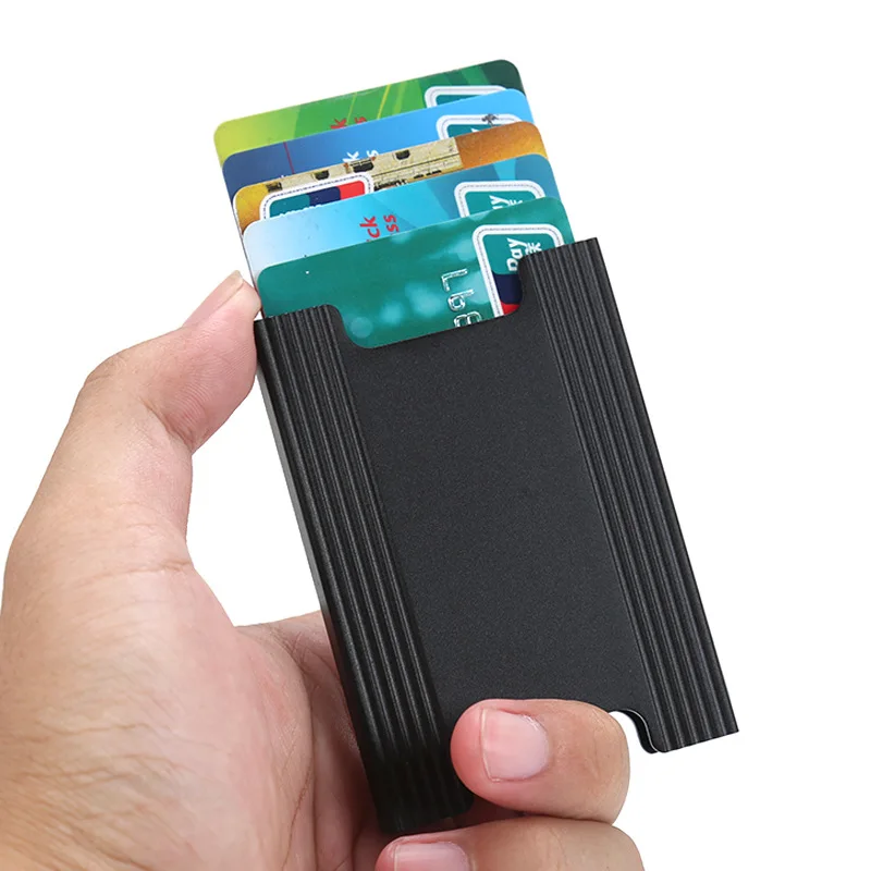 Блокирующий RFID алюминиевый держатель для карт Id карты минималистичный кошелек передний карман кошелек EDC защитный чехол для банковских карт