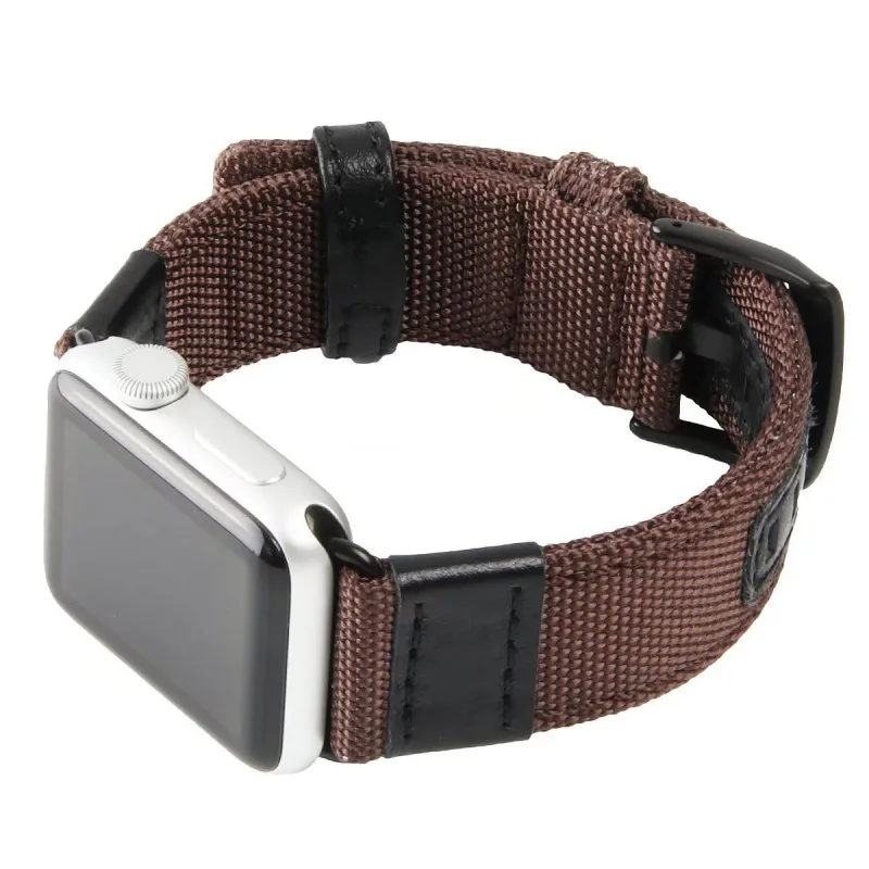 DAHASE спортивный кожаный нейлоновый ремешок для Apple Watch Series 3 группа серии 1 и 2 браслет черная металлическая пряжка браслет 42 мм 38 мм