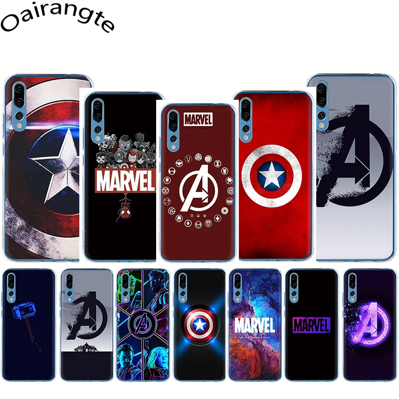 Marvel avengers Logo Hard Phone Cover Case for Huawei Honor 6A 6C Pro 7A 2GB 3GB Pro 7X 8 C Lite X 9 10 Lite Play