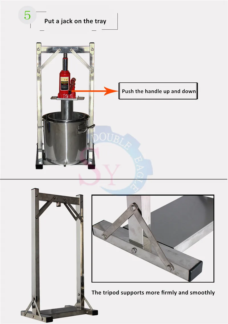 36L коммерческий ручной гидравлический домкрат медовый пресс машина фрукты и овощи Пресс Соковыжималка из нержавеющей стали ручная соковыжималка для винограда