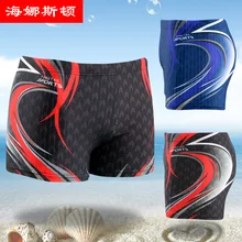 Для мужчин с разноцветным принтом Плавание носить эластичный Плавание ming Мужские Шорты для купания пляжные Плавание Короткие трусы серфинг Лето Плавание костюм шорты-боксеры