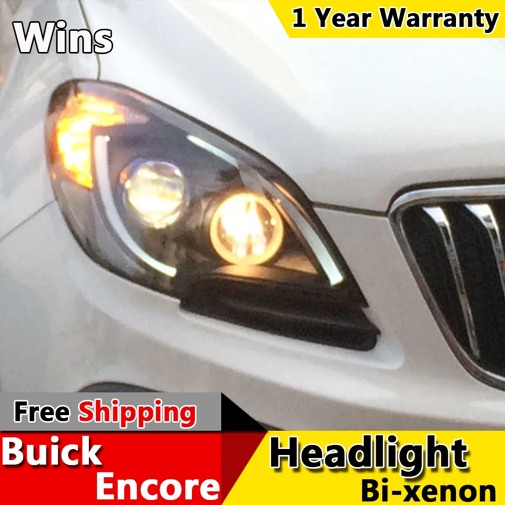 Wins lights for Buick Encore headlights 2013 2015 Buick Encore led headlight led drl H7 hid Bi