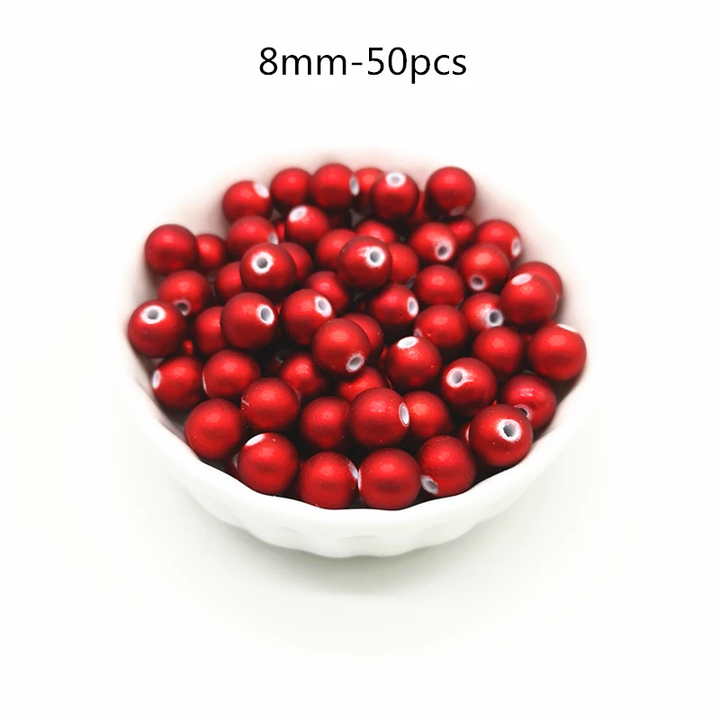 Red Matte Acrylic Beads