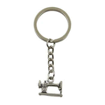 

Factory Price Vintage Treadle Sewing Machine Pendant Key Ring Chain Silver Color Men Car Gift Souvenirs Keychain Dropshipping