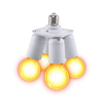 

4 In 1 E27 To E27 Base Light Lamp Bulb Adapter Holder Splitter Socket AC100-240V 4 head E27 Socket Adapter Halogen LampHolder