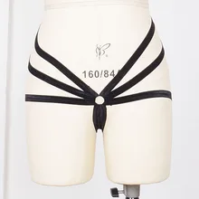 Модные сексуальные трусики-стринги женские жгут peek boo Клетка Ремень со сбруей панк Лига Harajuku черный бондаж Новинка