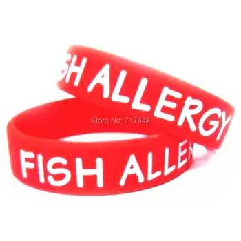 

100pcs fish allergy wristband silicone bracelets free shipping by FEDEX