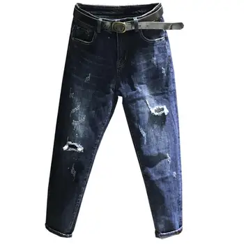 

plus size 26-31!2020 spring new fashion ripped jeans hole jeans women loose harem pants