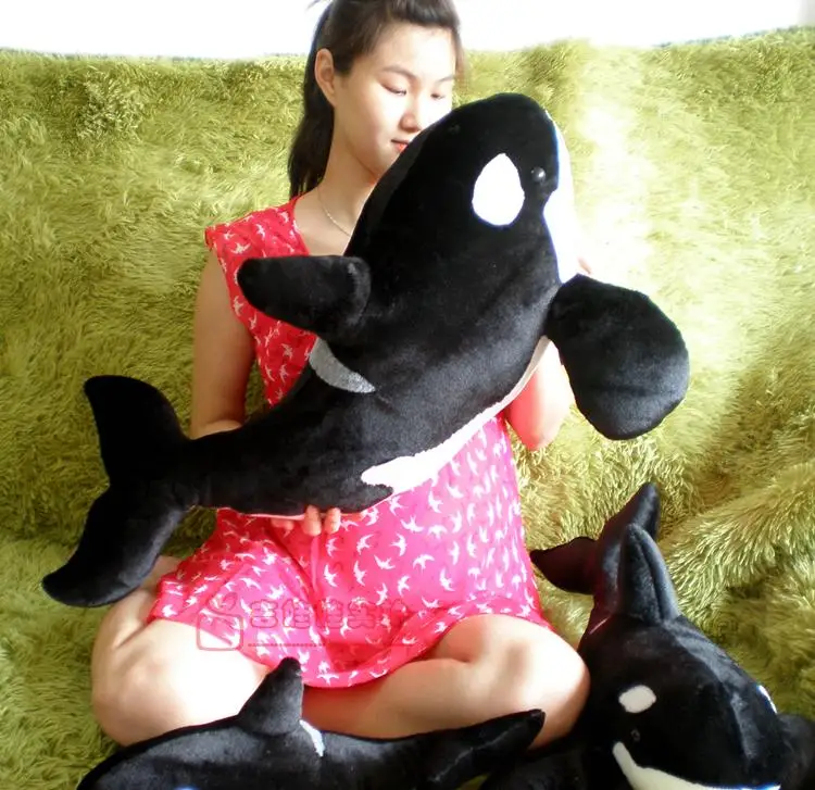 

big size new simulation black killer whale plush toy gift about 80cm