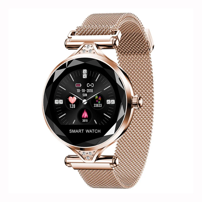 

Luxury Mesh Smart Watch Women Bluetooth Heart Rate Monitor Blood Pressure Fitness Tracker Ladies Smartwatch For IOS Android H1
