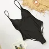 2022 Sexy Solid One Piece Swimsuit Bandage Swimwear Women Monokini Bodysuit High Cut Brazilian Vintage Bathing Suit Beach Wear ► Photo 3/6