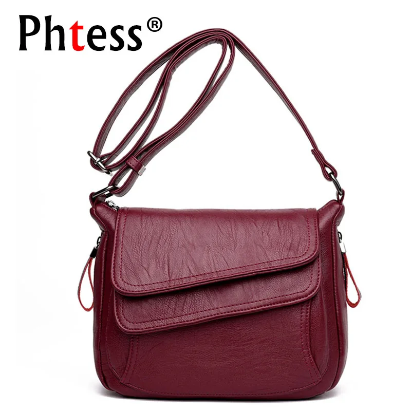 2019 New Women Leather Messenger Bags Luxury Handbags Women Bags Designer Female Crossbody Vintage Shoulder Bag Ladies Bolsas