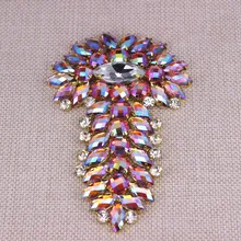 11,2x7,5 см DIY Обувь Одежда shoudler кисточкой шитье голографический Кристалл кисточкой со стразами с аппликацией свадебное платье с поясом декоративные