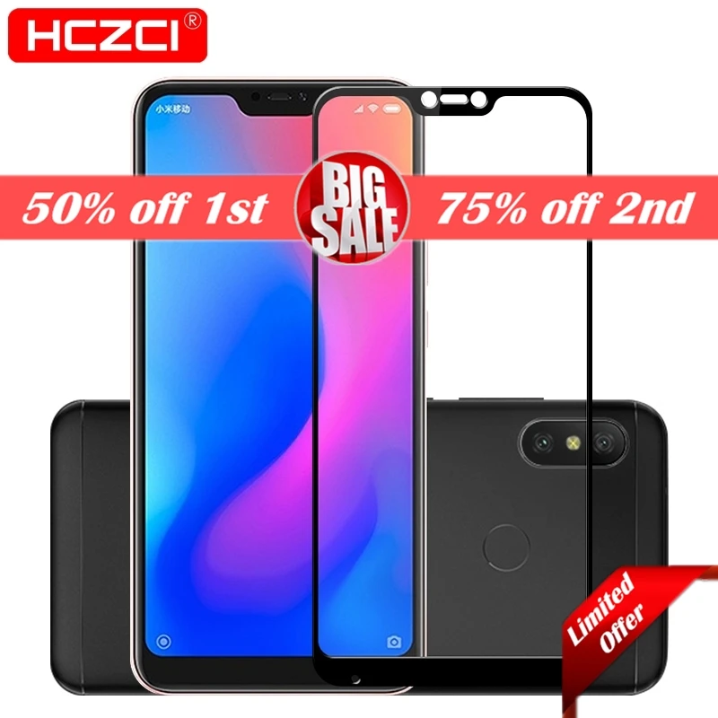 HCZCI для Xiaomi Mi A2 Lite стеклянная защита экрана Высокое качество 2.5D 9H полное покрытие
