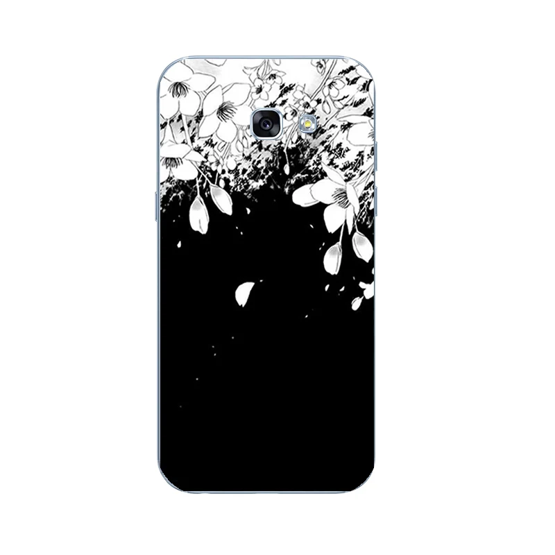 Для samsung Galaxy A7 TPU чехол для телефона A320 A520 A720 оболочка прозрачная для A3 A5() Задняя Крышка черный и белый узор