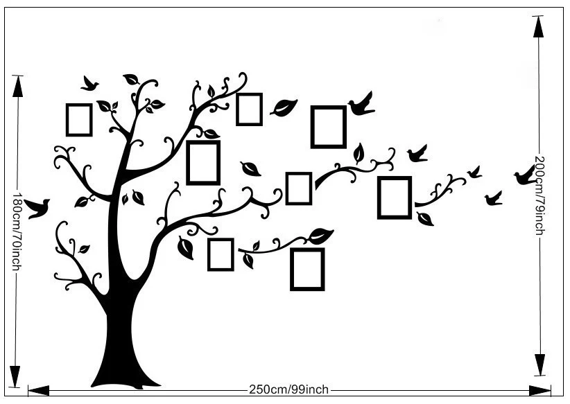Большой 200*250 см/79 99in черный 3d diy картина дерево ПВХ наклейки на стену клейкая семейная искусство домашний декор