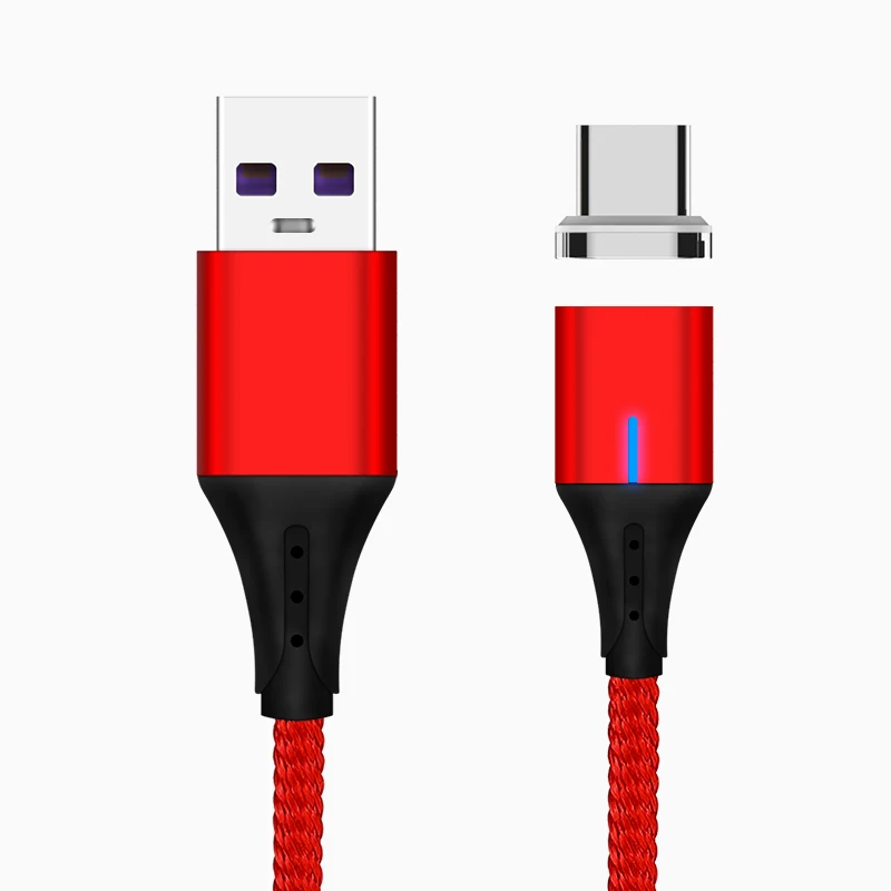 Магнитный кабель для передачи данных type C 5A USB C для быстрой зарядки с нейлоновой оплеткой USB-C Магнитный кабель для зарядного устройства для huawei mate 20 P20 Pro