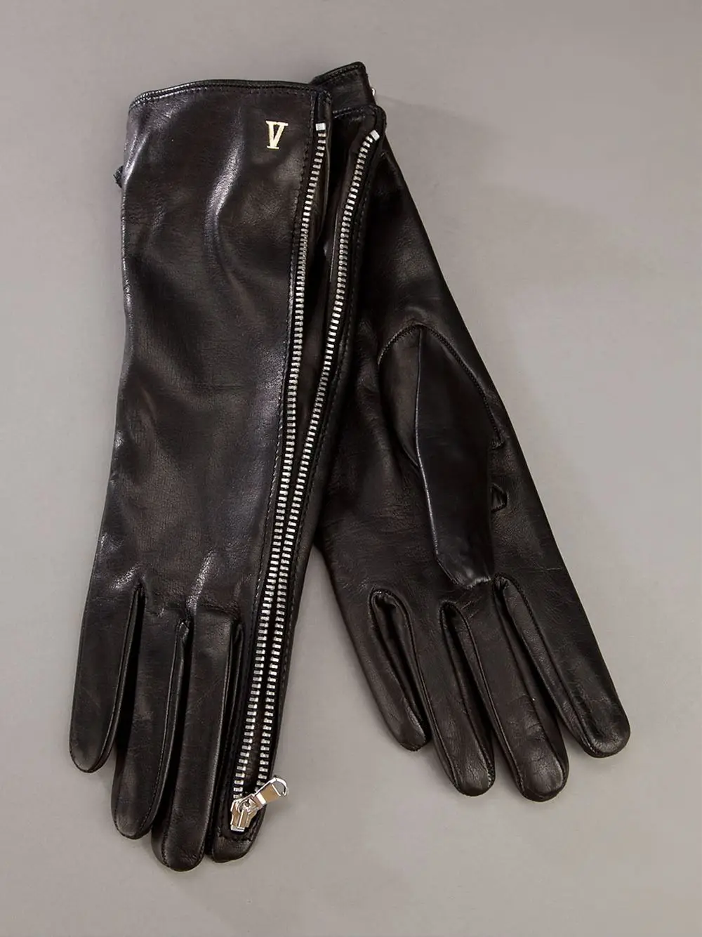 long leather gloves mens