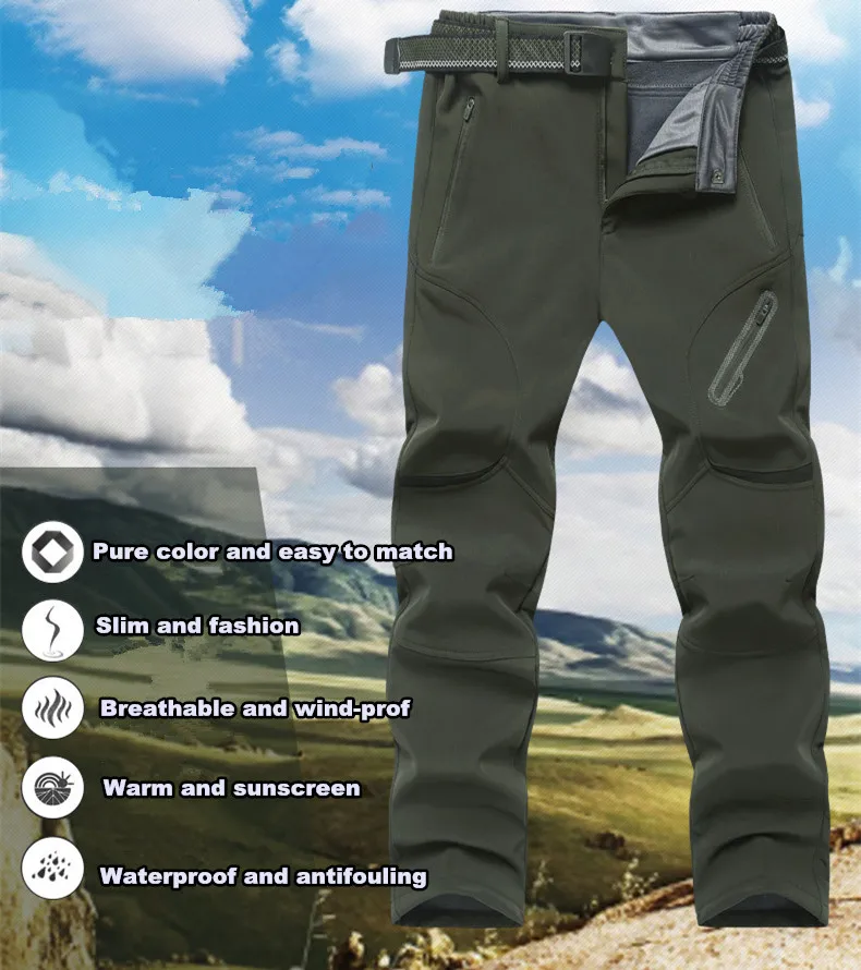 Уличные мужские мягкие Пант размера плюс XL-9XL брюки для кемпинга пеших прогулок или альпинизма водонепроницаемые ветрозащитные дышащие брюки