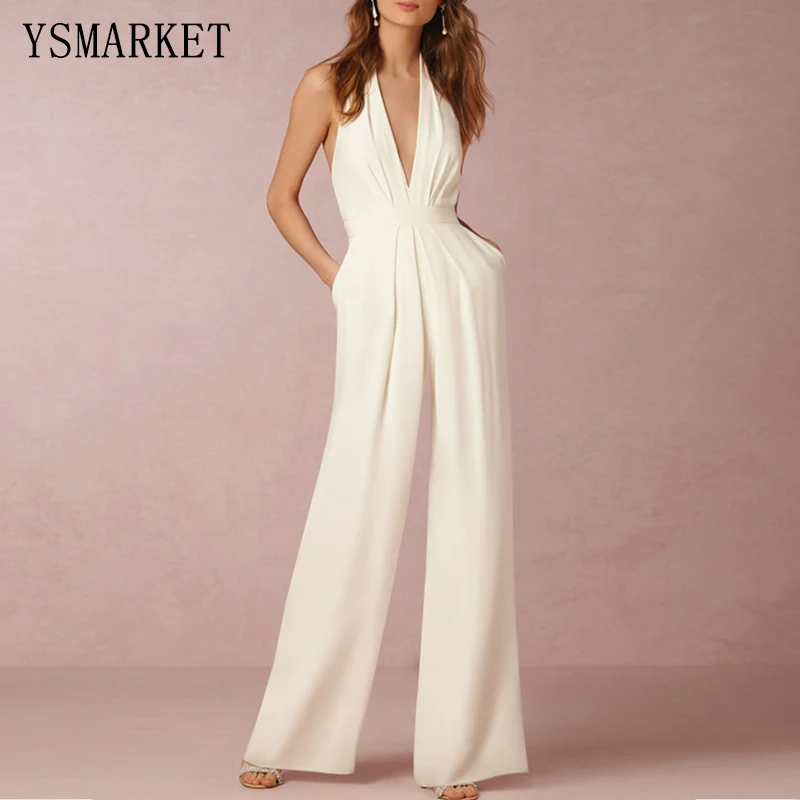 White Romper Summer Sexy Women Jumpsuit Sleeveless Trousers Long Pants Overall Wide Leg Lady Jumpsuit High Waist Halter E207
White Romper Summer Sexy Women Jumpsuit Sleeveless Trousers Long Pants Overall Wide Leg Lady Jumpsuit High Waist Halter E207