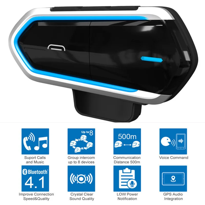 

Motorcycle Helmet Wireless Bluetooth Headsets Riding Handsfree FM Radio Stereo MP3 Earphone Easy Operation Waterproof LongStand
