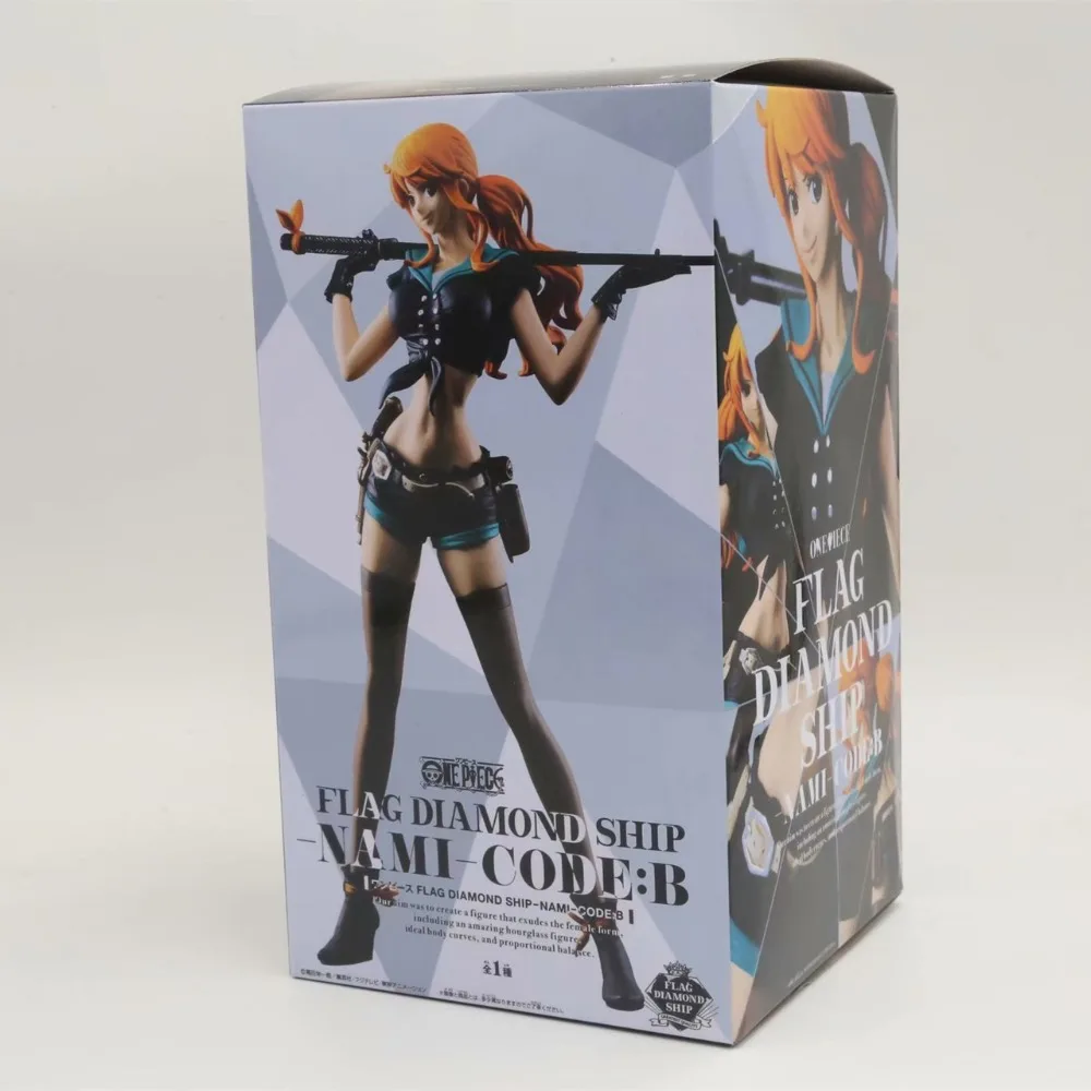 Anime One Piece Flag Diamond Ship Nami Code B Pvc Figure New In Box