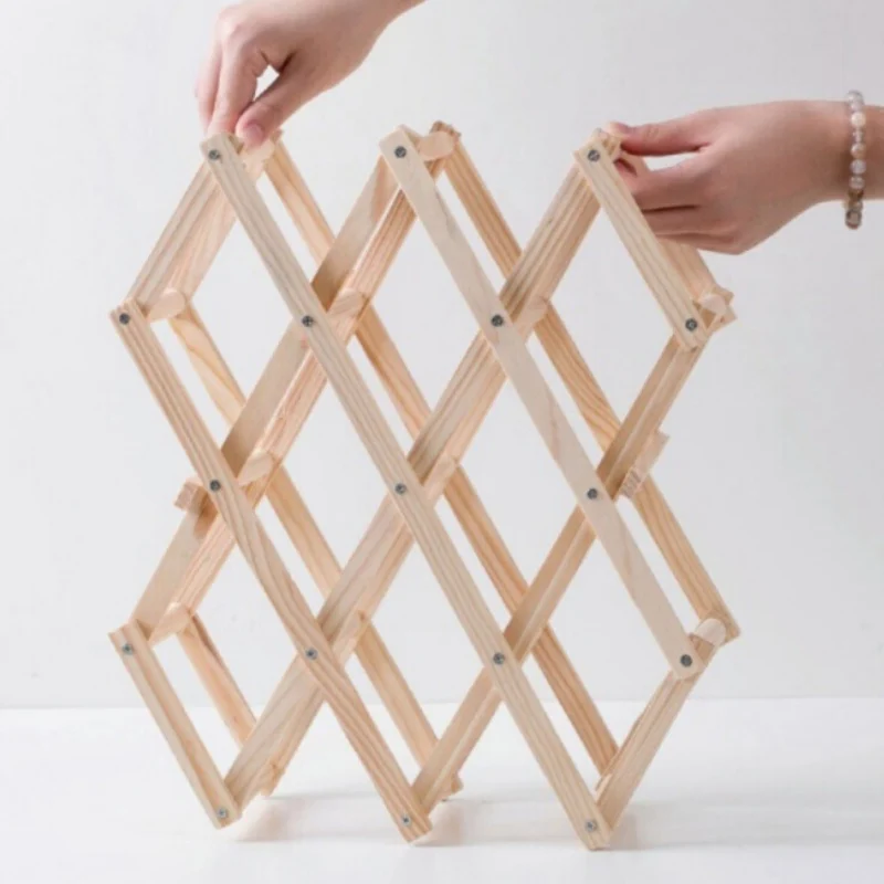 10 бутылок Винная стойка настольная деревянная складная для хранения винных