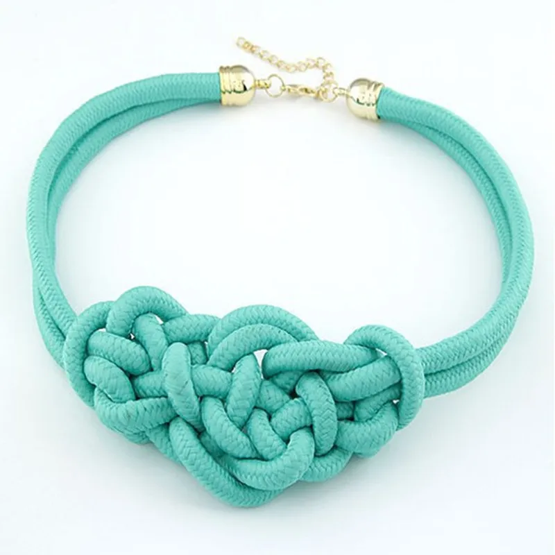 

N022 Fashion Pendant Choker Necklace For multicolor Creative Women Cotton Handwoven Rope Jewelry Charm Chinese Knot Necklace