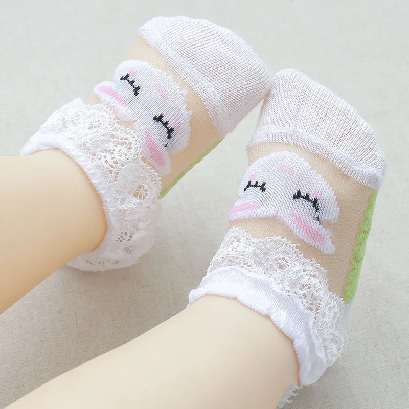 

Cartoon Lace Mesh Newborn Baby Socks Summer Transparent Baby Girl Boys Socks Infant Toddler Breathable Short New Born Sock