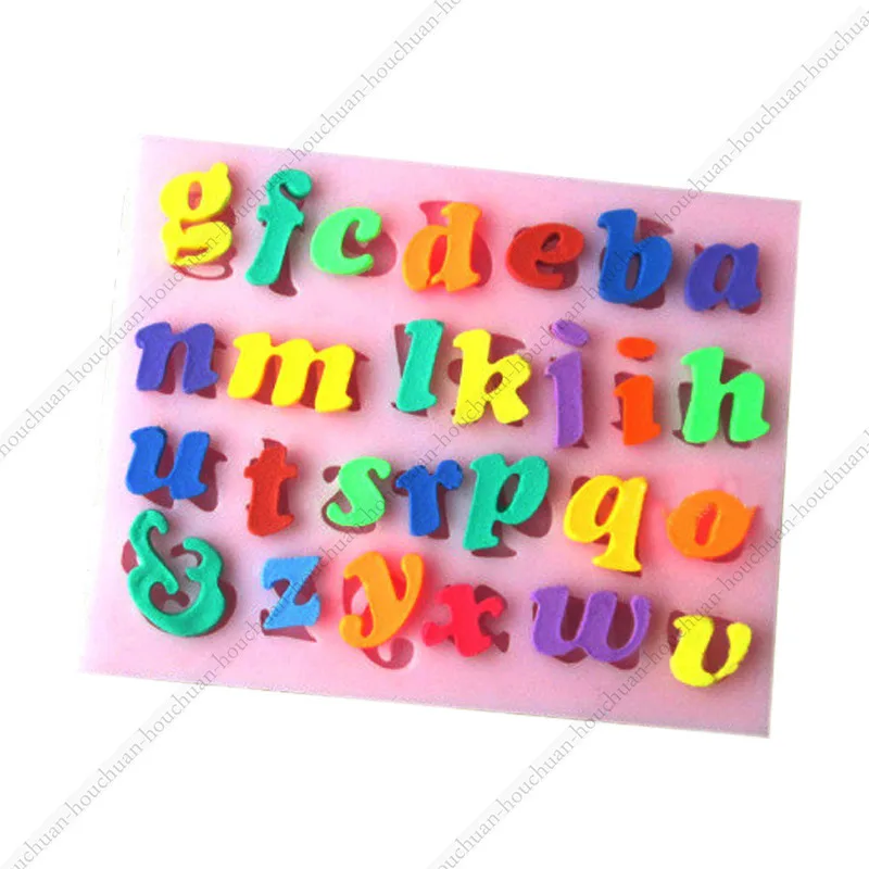 

1pcs 26 Lowercase Alphabet/Capital Letter/26 Letter/German Letter+Arabic Numeral Shape Fondant Silicone Pastry Baking Mold Tool