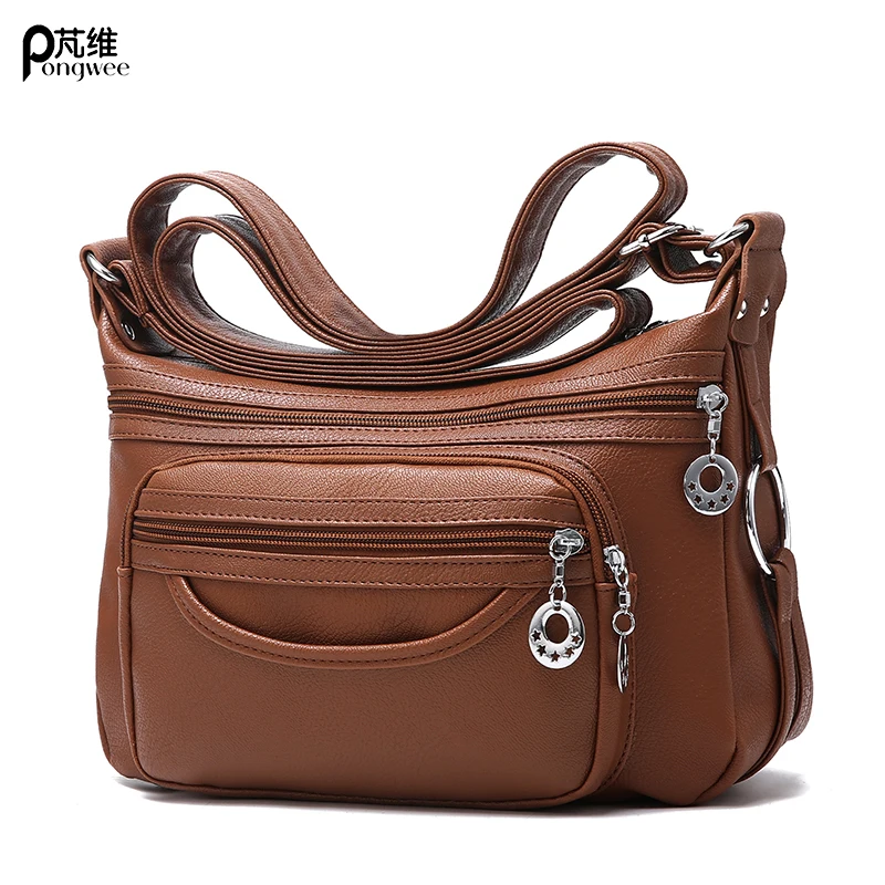 PONGWEE Women's Bag Soft Bag Mother Bag Elderly Women Shoulder Bag