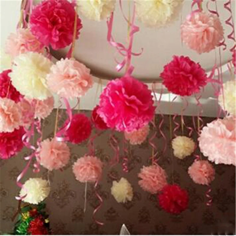 10pcs 16 40cm tissue paper pom poms paper flowers ball diy paper flower ball diy