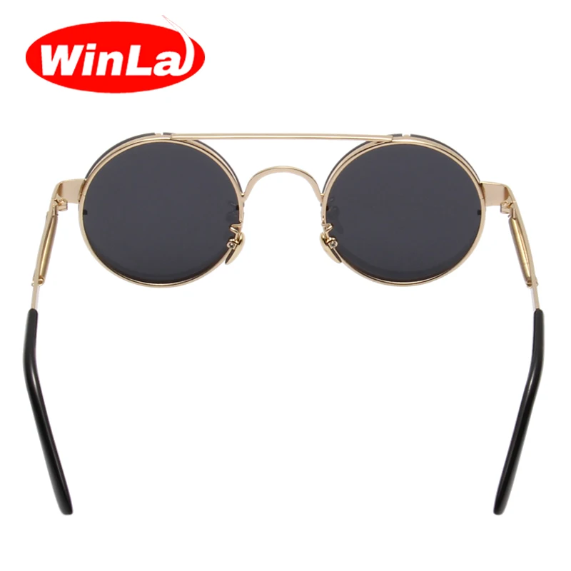 Winla Vintage Steampunk Sunglasses Men Goggles Round Sunglasses Women Brand Design Metal Frame Twin-Beams Glasses Mirror Shades Winla Vintage Steampunk Sunglasses Men Goggles Round Sunglasses Women Brand Design Metal Frame Twin-Beams Glasses Mirror Shades
