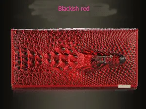 Высококачественные женские кошельки из натуральной кожи, кошелек с 3D тиснением, Аллигатор, модный длинный клатч из крокодиловой кожи, кошельки на застежке, кошелек на молнии