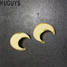 KUGUYS милые золотые маленькие лунные серьги для женщин, трендовые акриловые зеркальные серьги-гвоздики, модные ювелирные изделия Oorbellen Brincos, аксессуары