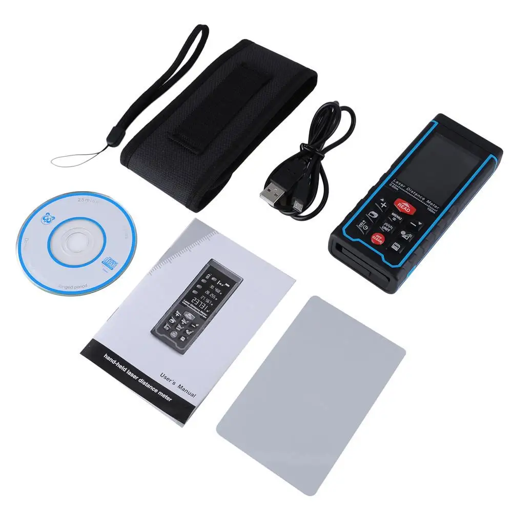 2018 High Quality Original Ultrasonic Measure Distance Meter Measurer Laser Pointer Range Finder RZ-AS100 Stock Offer