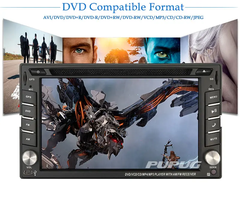 Flash Deal Wireless Rear Camera+Universal 6.2 inch Touch Screen Car GPS Navigation DVD Player Support AM FM Radio /Steering Wheel Control 9