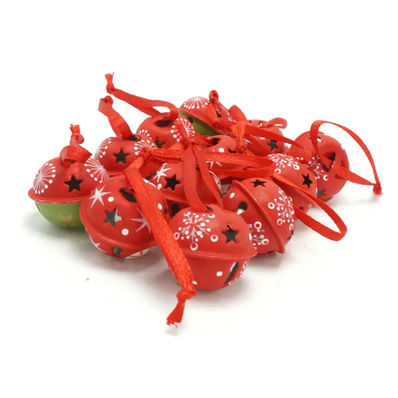 

Christmas items 12pcs iron small Bells 25mm stars 3 types Christmas gift for home Christmas decoration 2018 red jingle bells