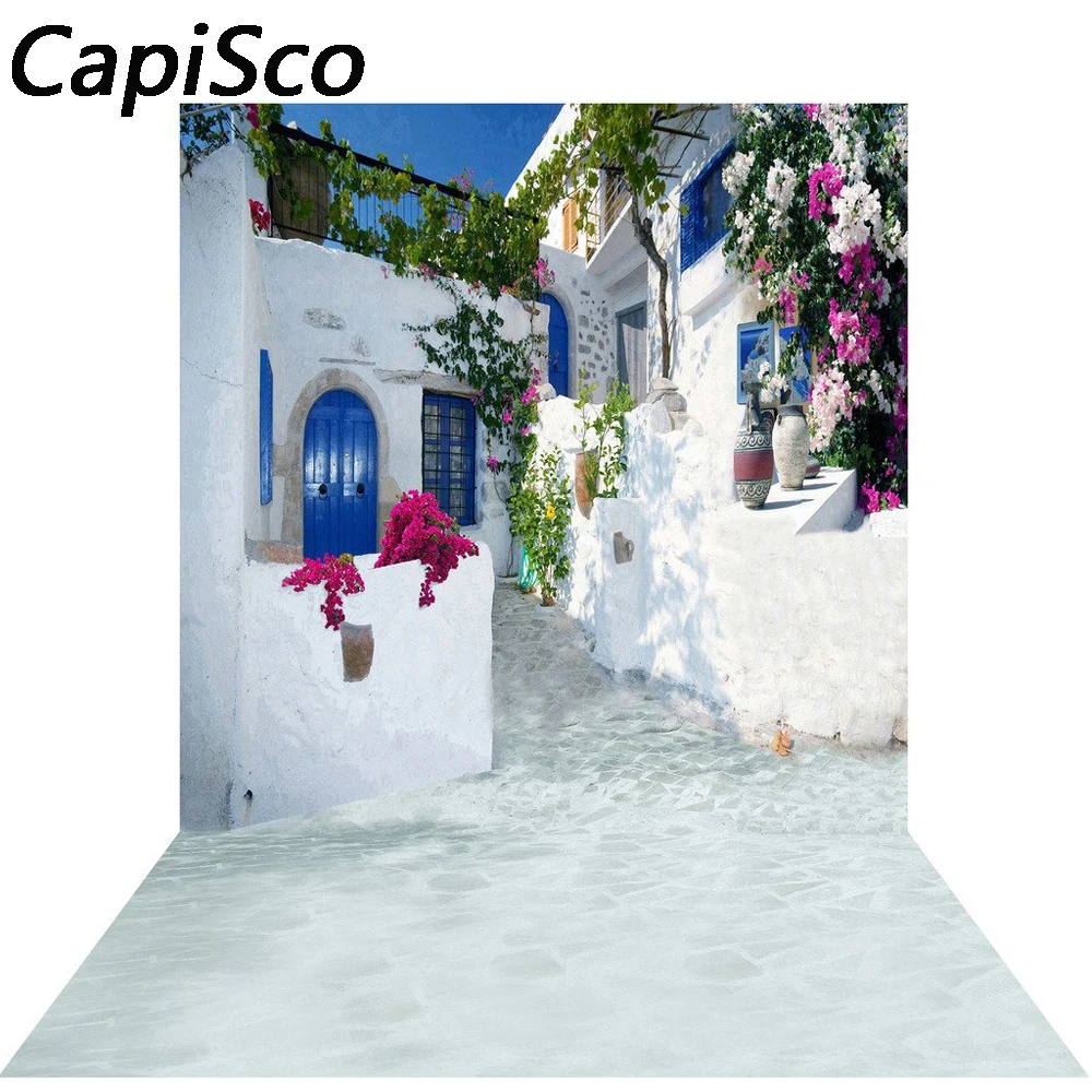 

Capisco Flowers Tree White House Yard Photography Backgrounds Vinyl Customizable Photography Backdrops Props For Photo Studio