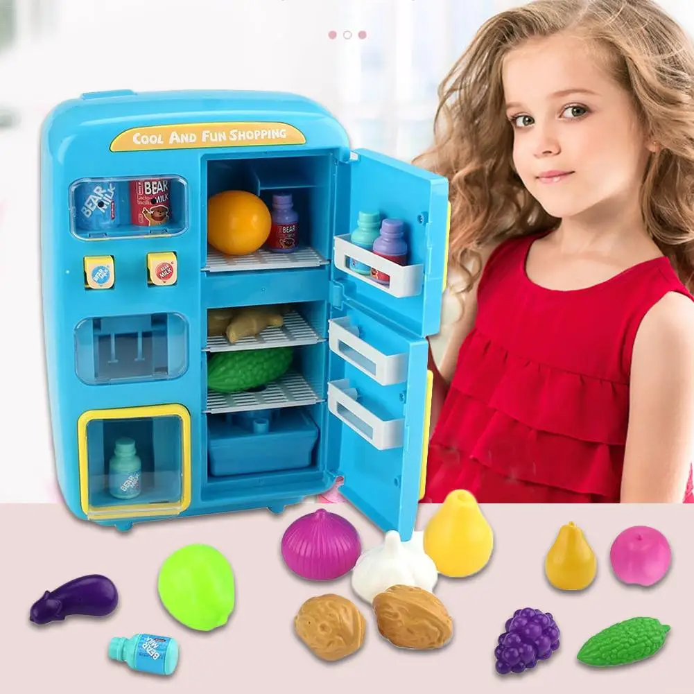 

ChildrenKitchen Electrical Refrigerator Appliances Kitchen Toys Appliance Refrigerator Fridge Toy Set Early Education Toy